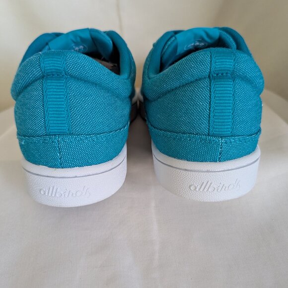 ALLBIRDS  WOMENS CANVAS PACERS SNEAKERS - SZ 8 - LACE UP THRIVE TEAL BLUE - Picture 7 of 10